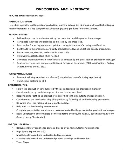 machine shop operations manager responsibilities